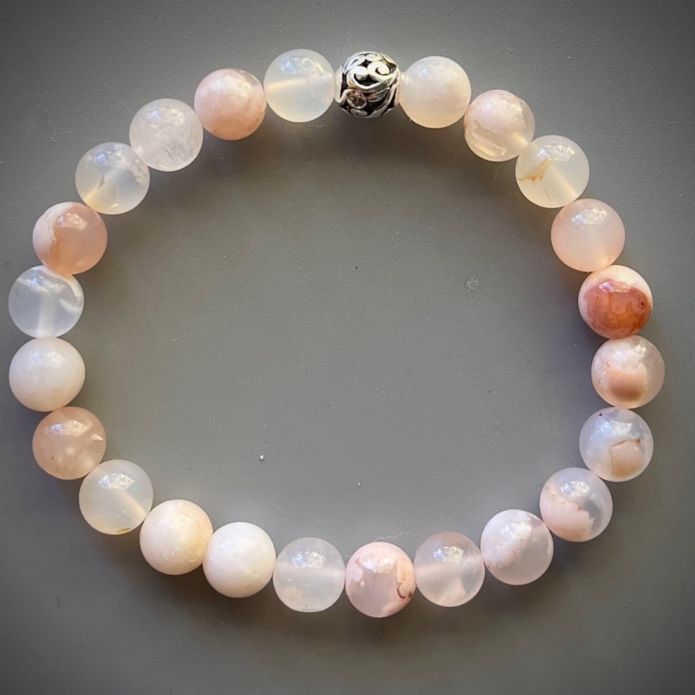 Cherry Flower Sakura Agate Handcrafted Bead Bracelet